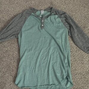 Alternative Kids' Teal and Charcoal Henley Shirt